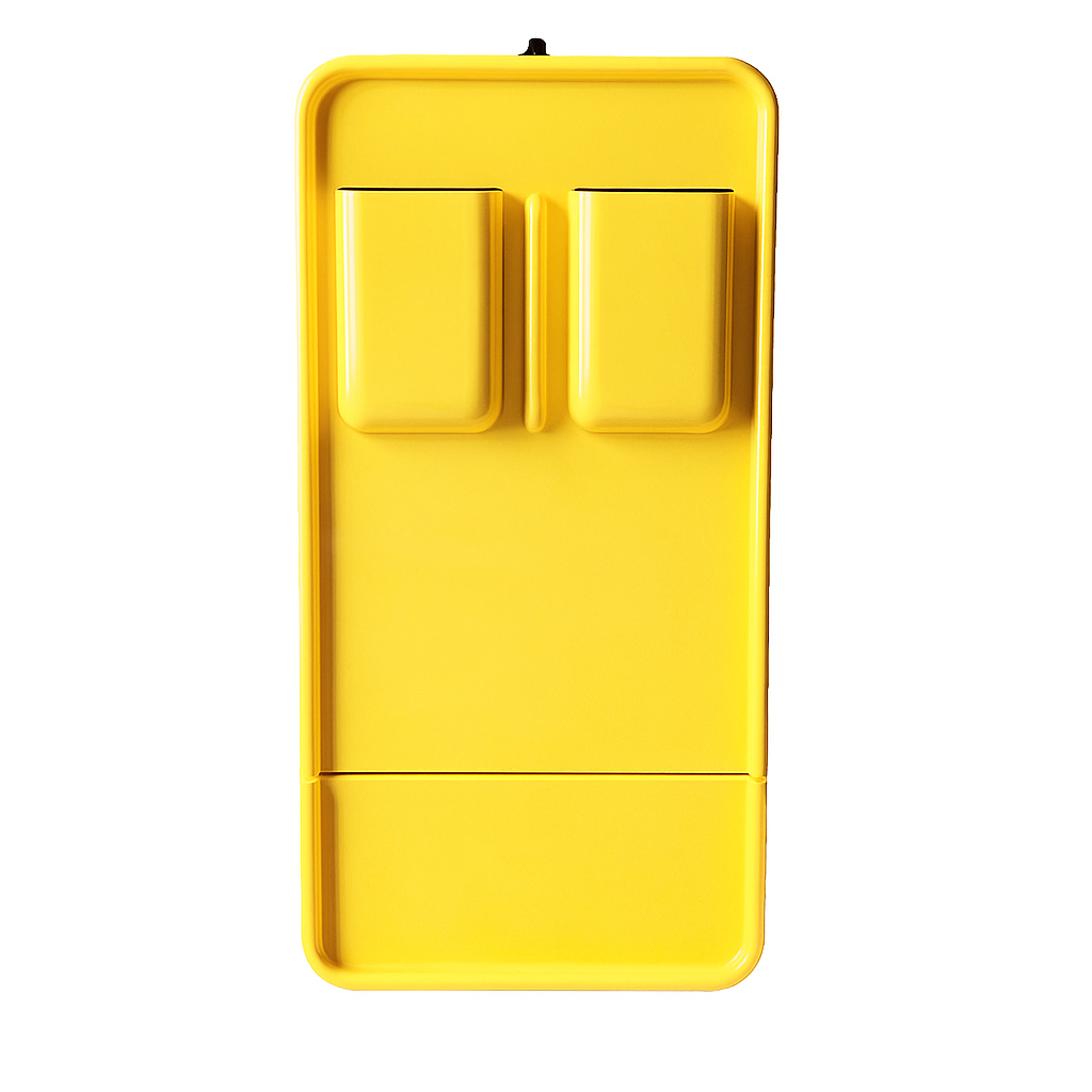 Wall-mounted desk in yellow plastic, 1970s